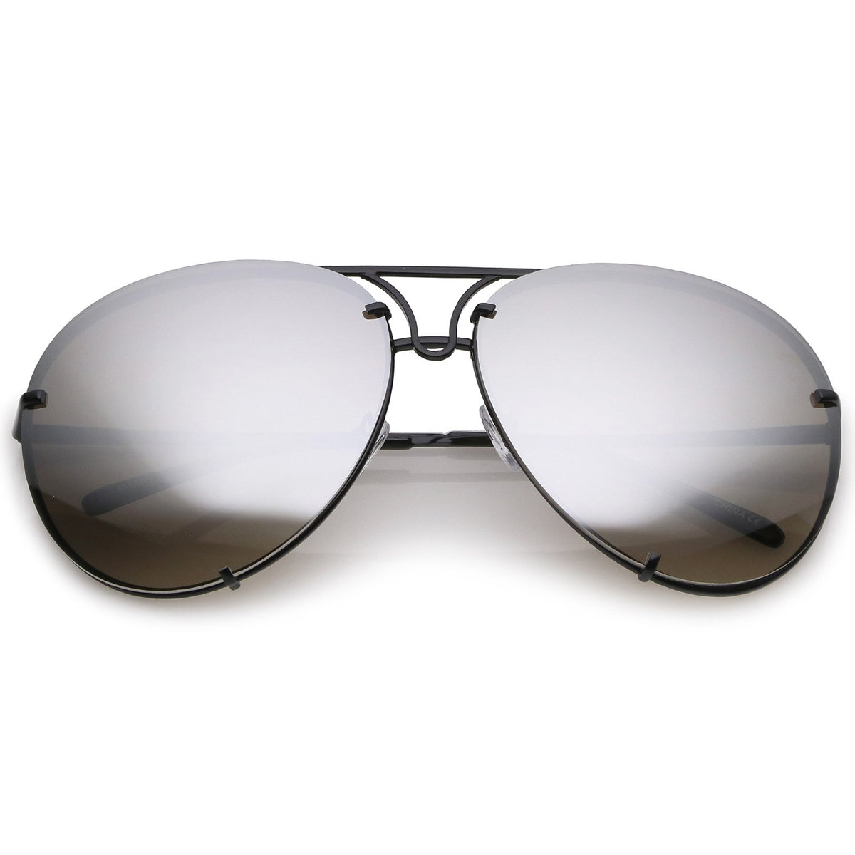 Retro Oversized Floating Mirrored Lens Aviator Sunglasses - zeroUV