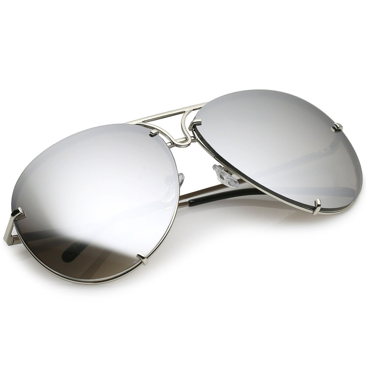 Retro Oversized Floating Mirrored Lens Aviator Sunglasses - zeroUV