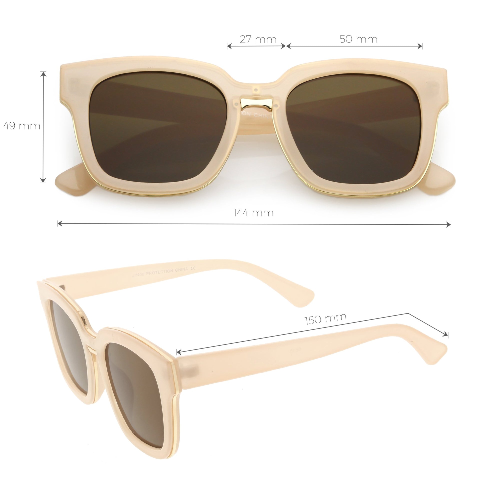 Indie Dapper Fashion Horned Rim Flat Lens Sunglasses - zeroUV