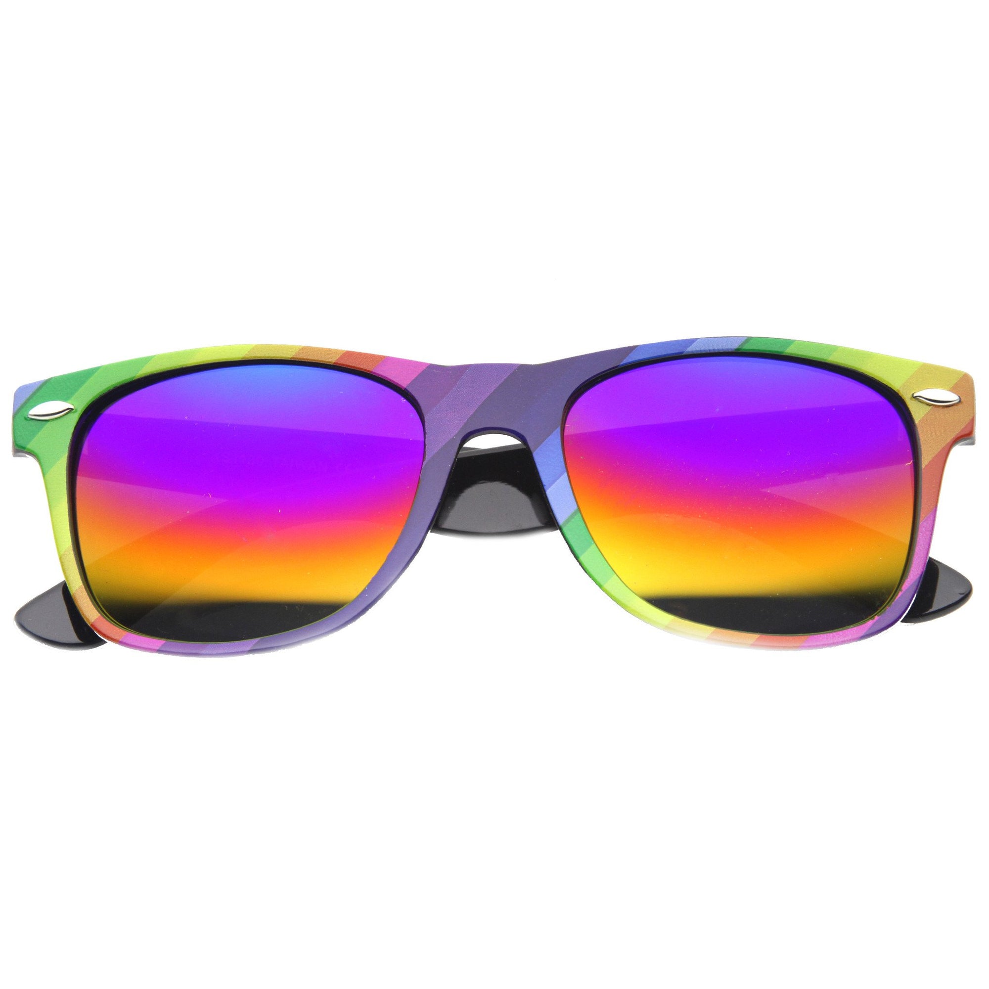 Party Rainbow Horned Rim Mirrored Lens Sunglasses Zerouv 