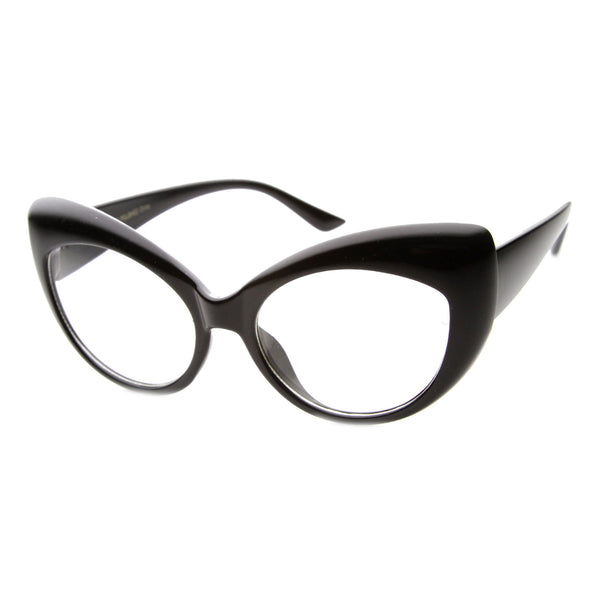 Retro 1950s Pointed Cat Eye Clear Lens Glasses Zerouv 