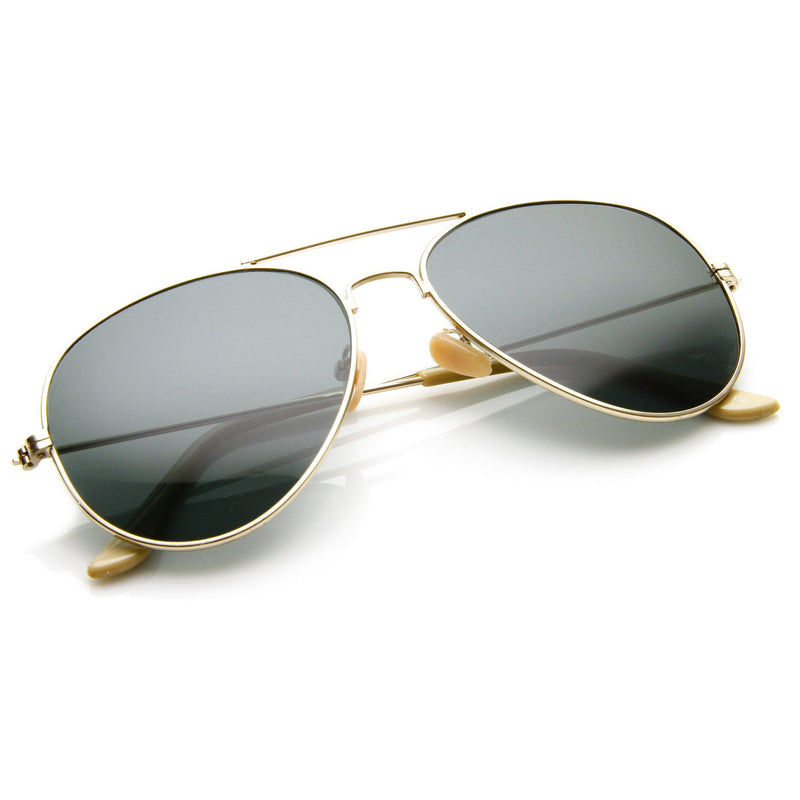 Standard Classic Military Metal Aviator Sunglasses Zerouv