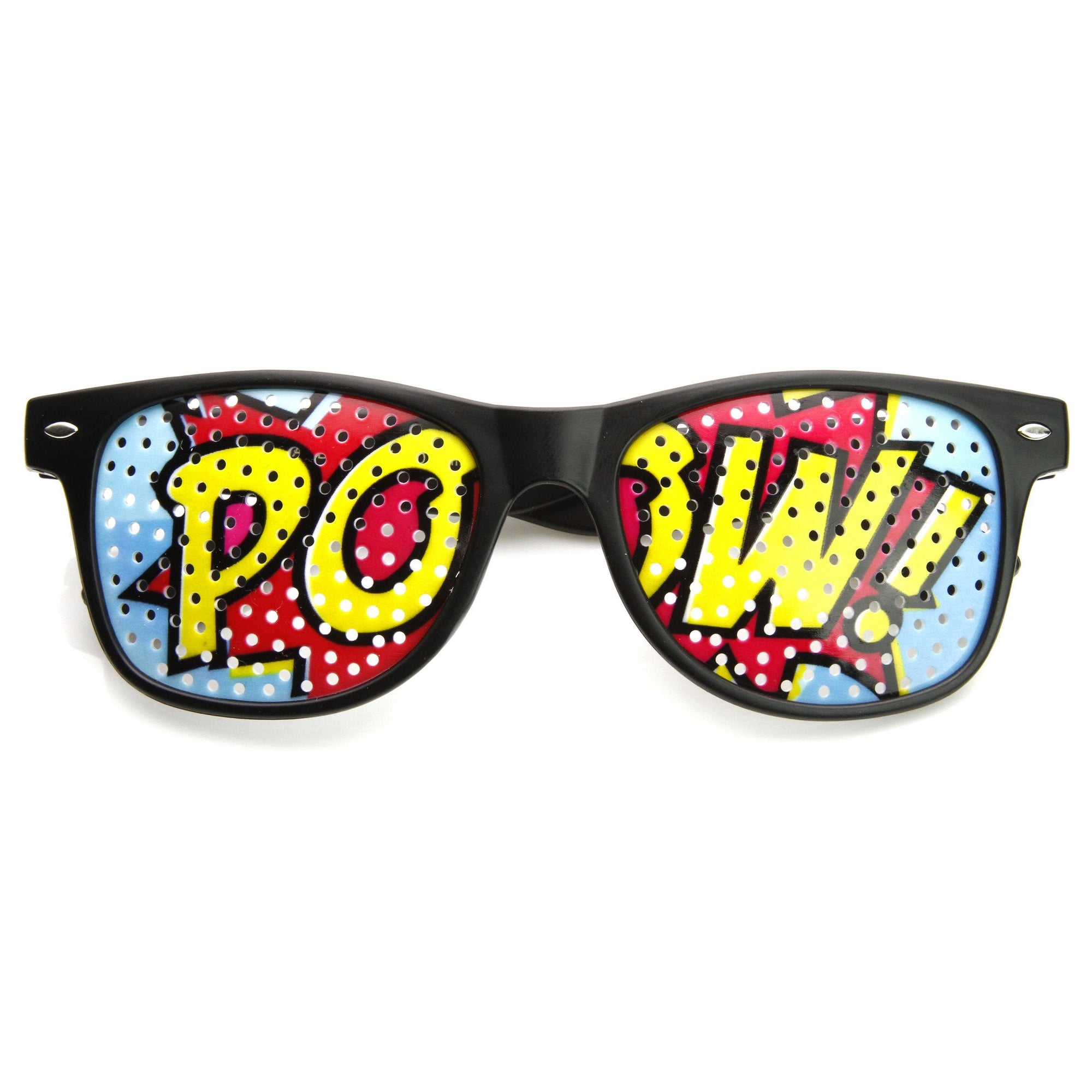 Download POW Pop Art Mesh Print Novelty Wayfarer Glasses - zeroUV