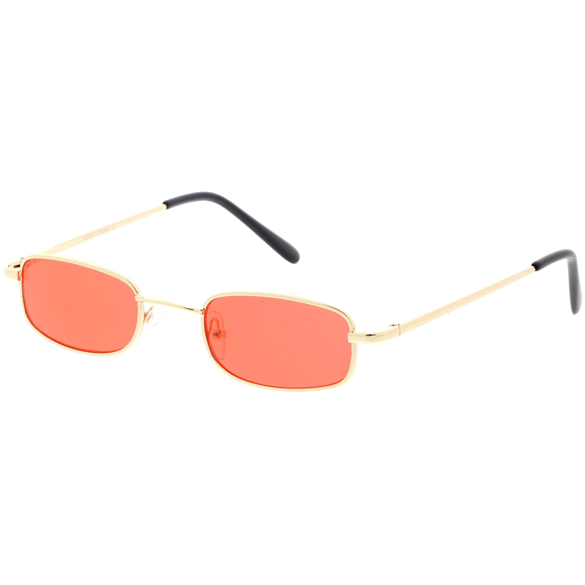 Retro 1990s Small Rectangle Color Tone Metal Sunglasses Zerouv 