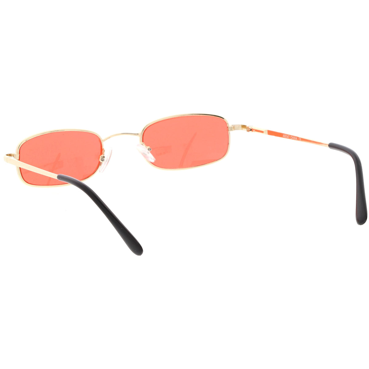 Retro 1990s Small Rectangle Color Tone Metal Sunglasses Zerouv 