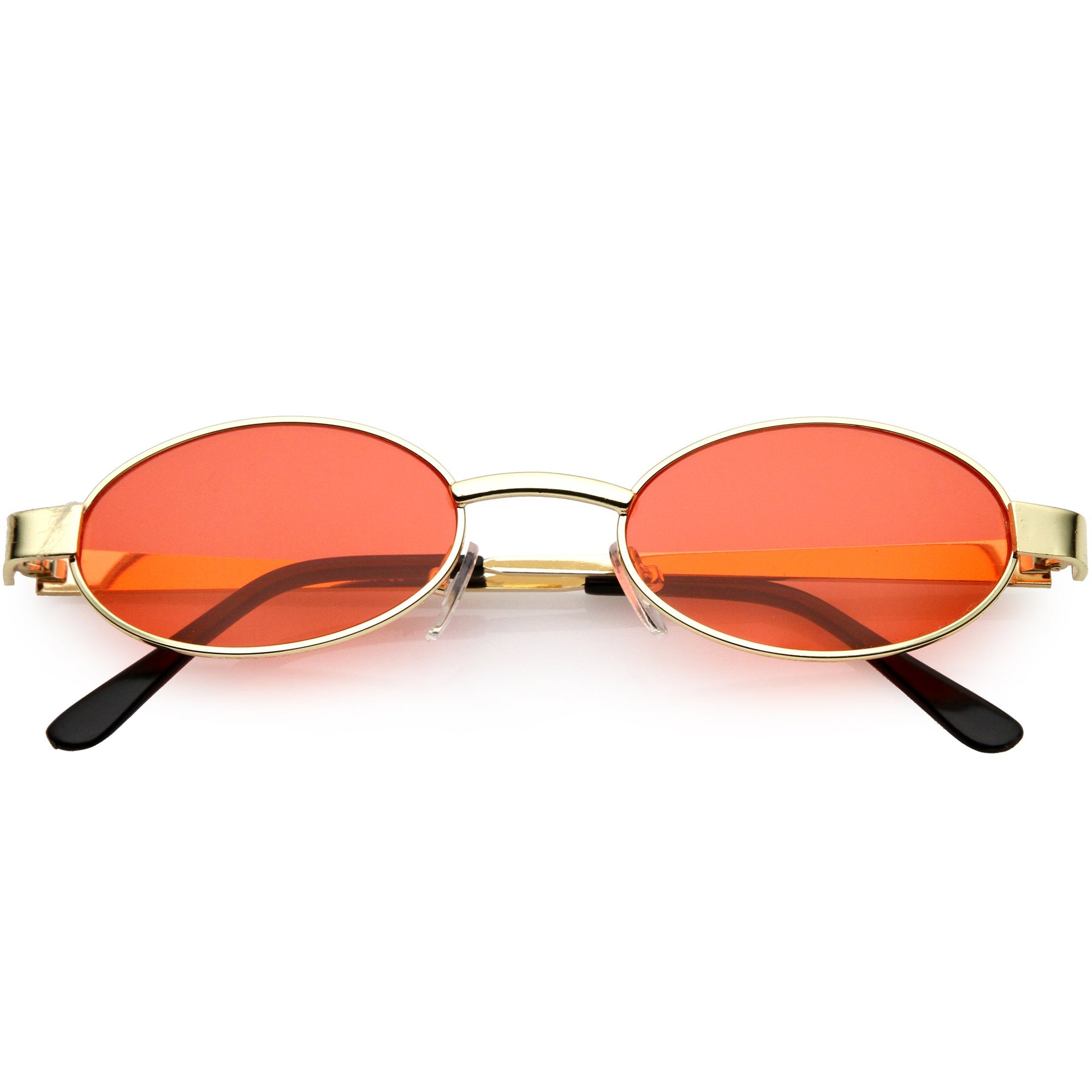 Retro 1990 S Small Color Tone Oval Metal Sunglasses Zerouv