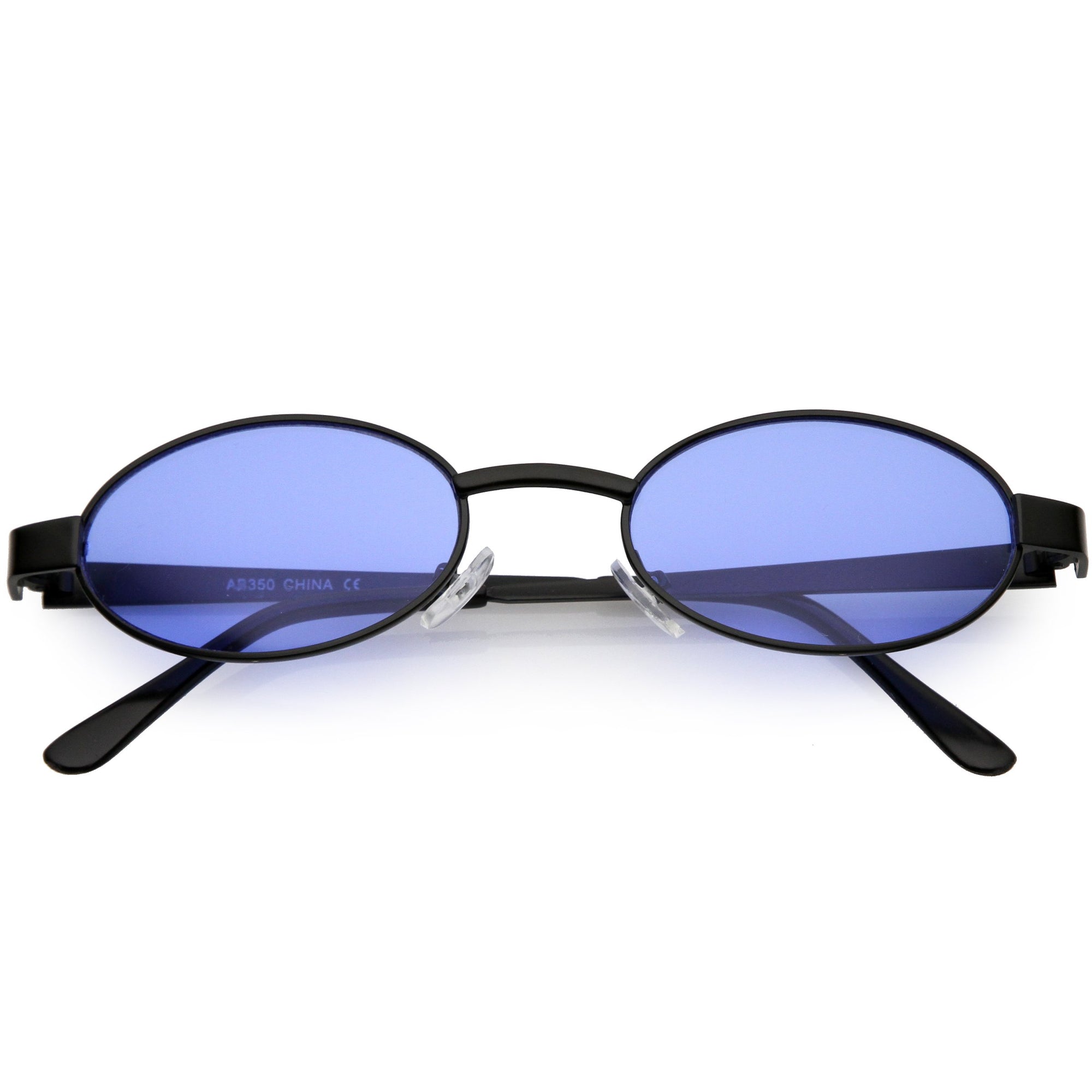 Retro 1990s Small Color Tone Oval Metal Sunglasses Zerouv 