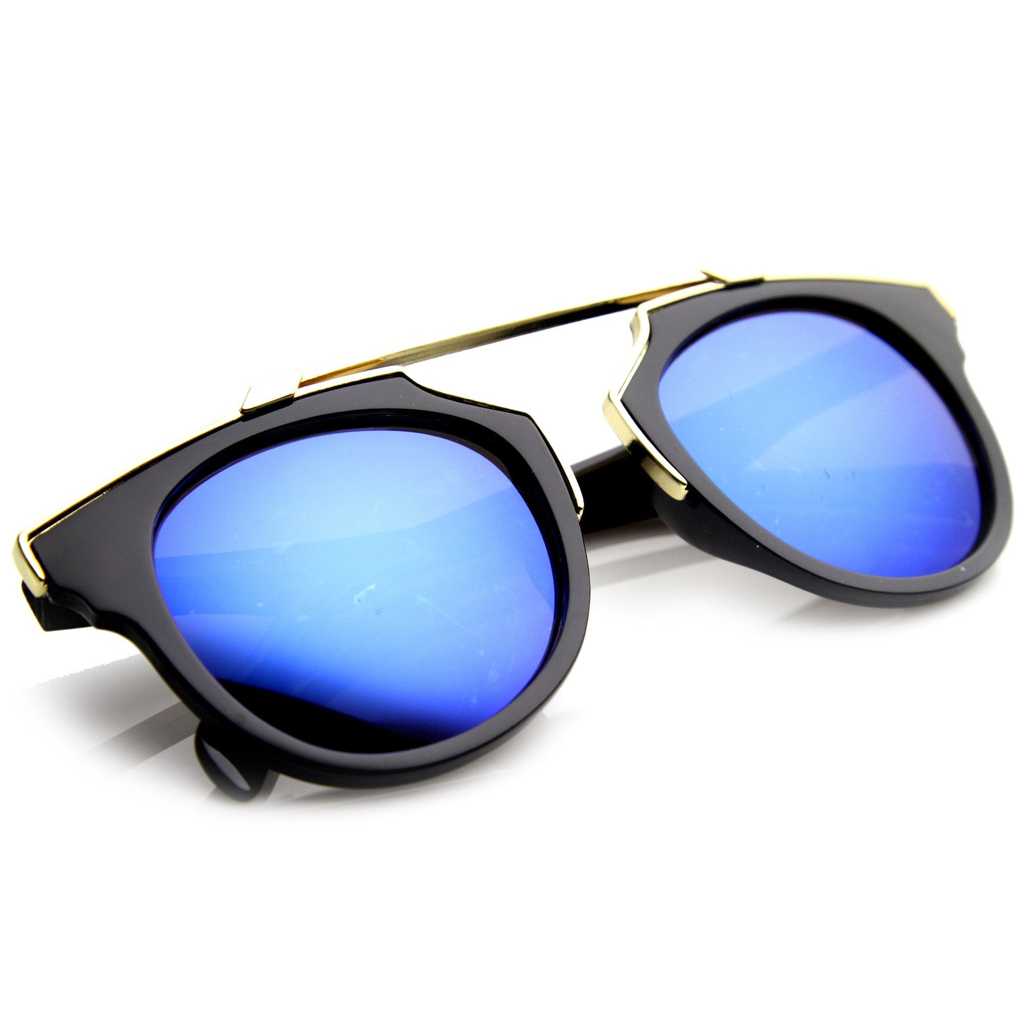 Intricately Design Retro Horn Rim Revo Lens Sunglasses Zerouv