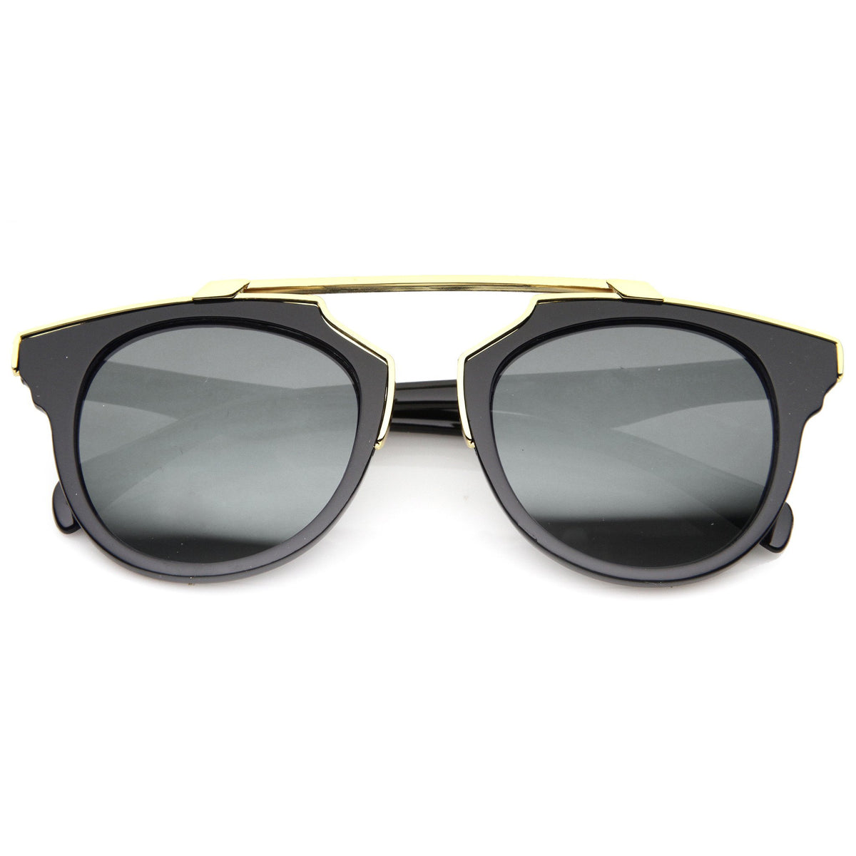 Intricately Design Retro Horn Rim Revo Lens Sunglasses - zeroUV