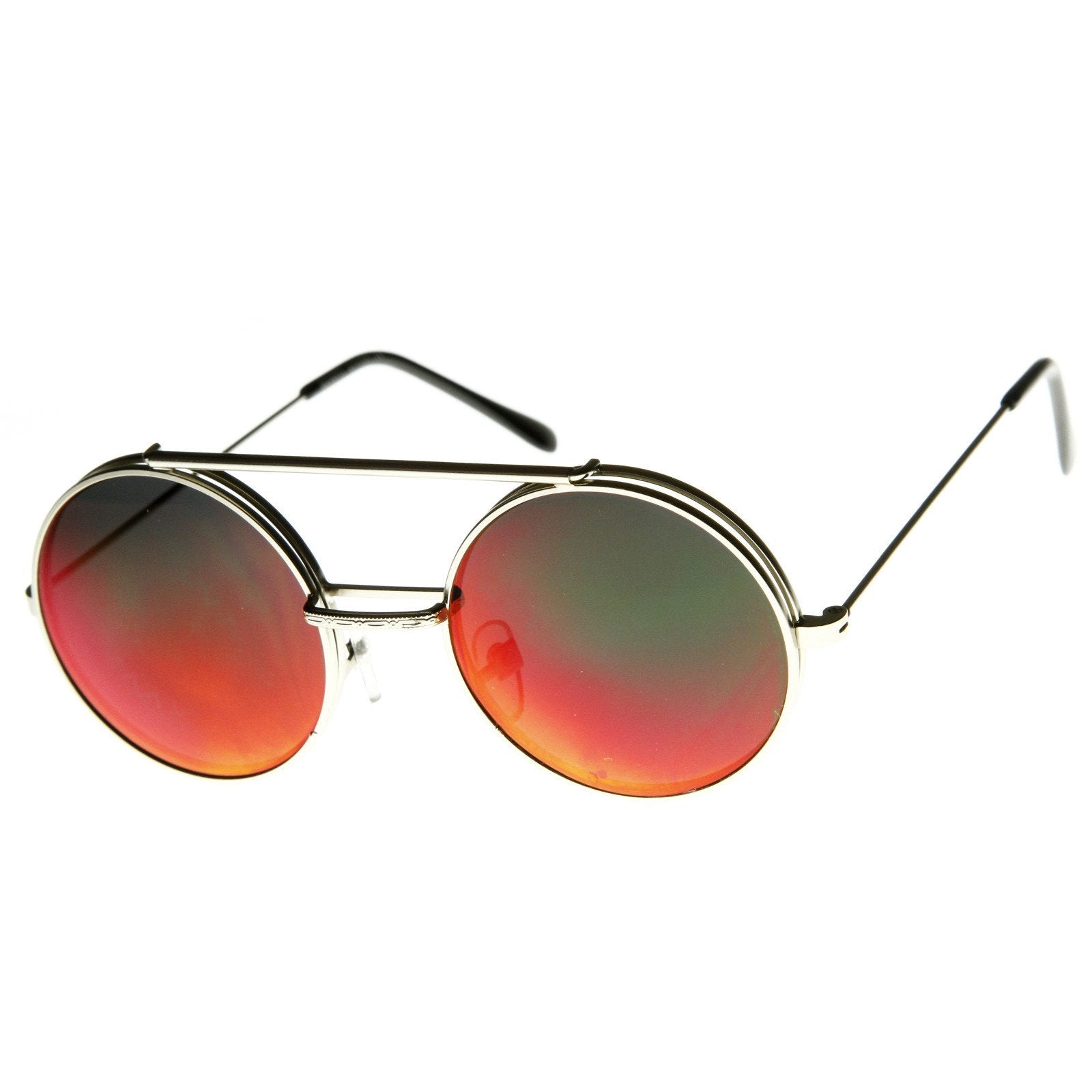 gold flip up sunglasses