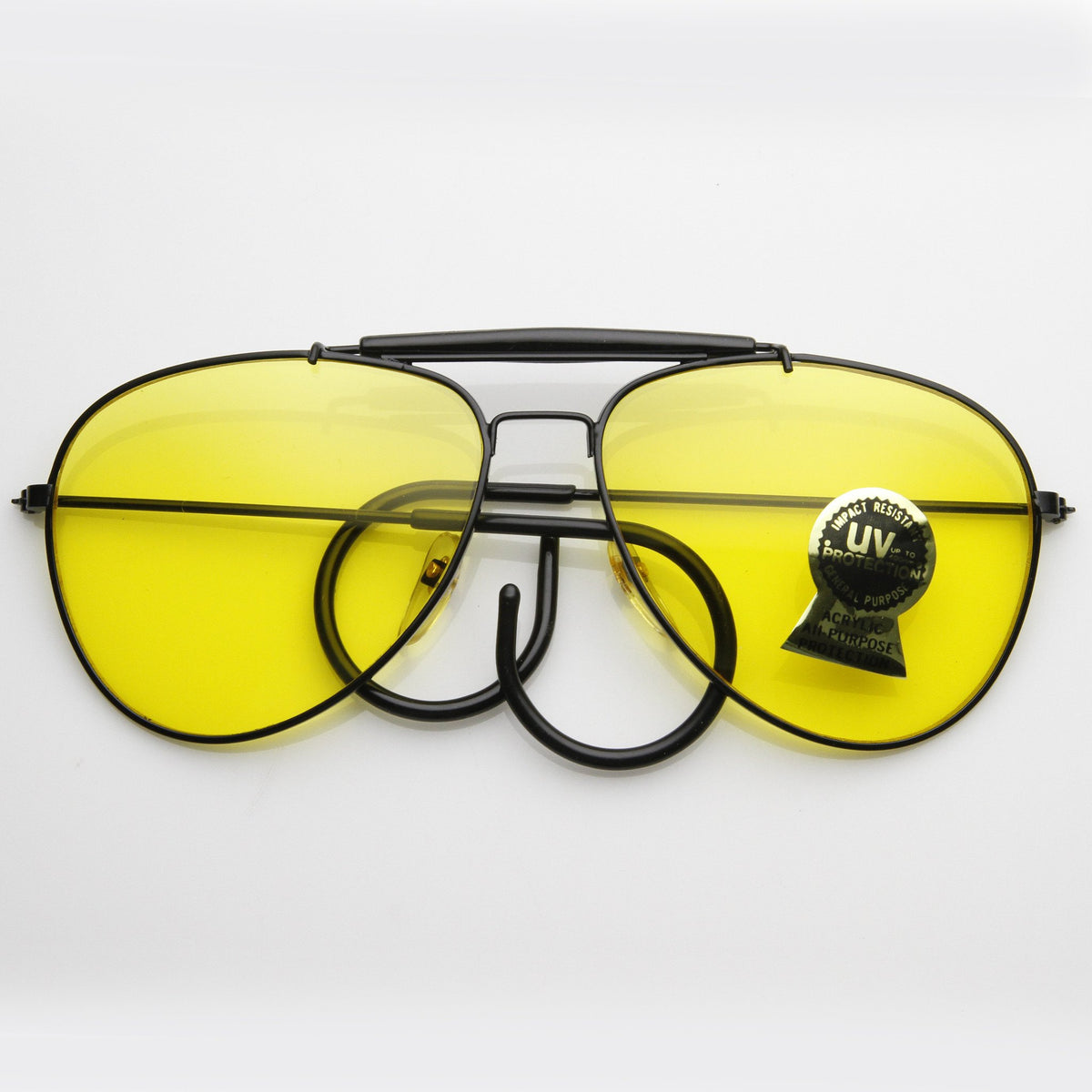 True Vintage Aviator Sunglasses Yellow Driving Lens Zerouv 