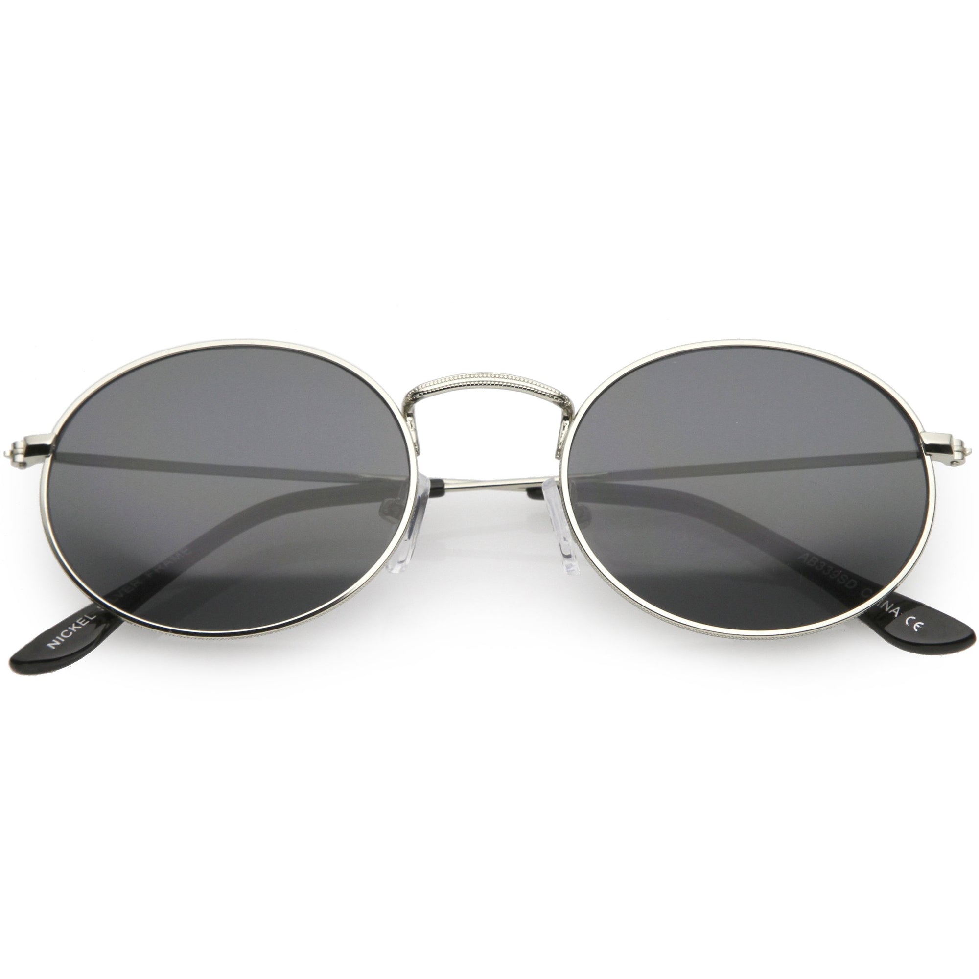 Retro Small 1990 S Round Oval Metal Sunglasses Zerouv