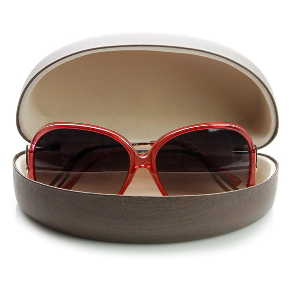 Eyewear Hard Shell Wood Print Sunglasses Snap Case - zeroUV
