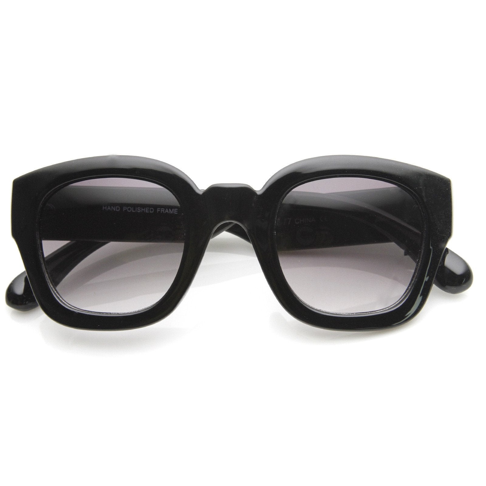 Retro Era Thick Square Frame Hipster Sunglasses 8969 - zeroUV