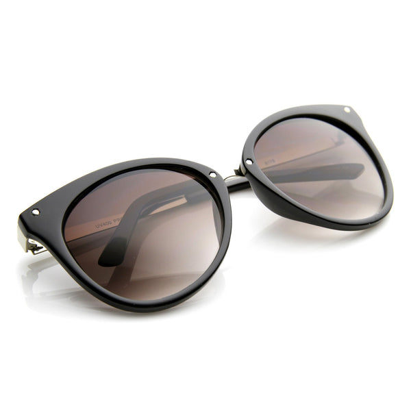 Oversize Womens Detailed Indie Cat Eye Sunglasses Zerouv 