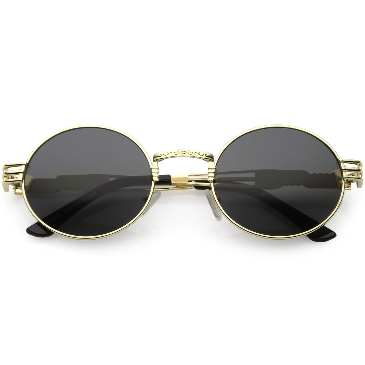 Retro 1990s Oval Steampunk Flat Lens Sunglasses Zerouv 