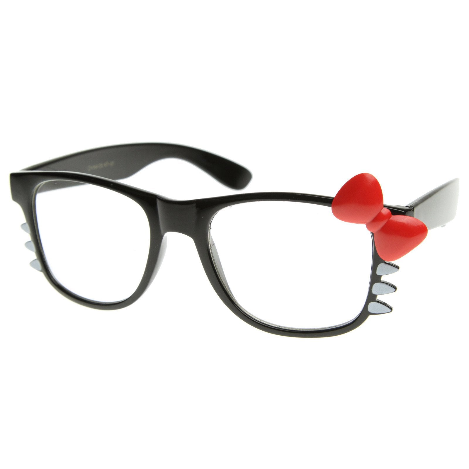 Cute Hello Kitty Bow Clear Lens Glasses With Bow Zerouv