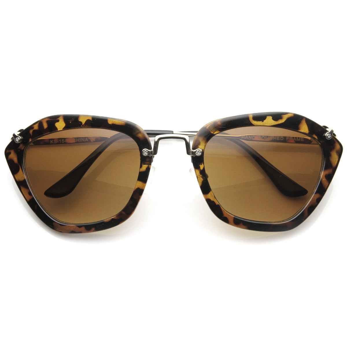 Fashion Hexagon Frame With Metal Accents Sunglasses - zeroUV