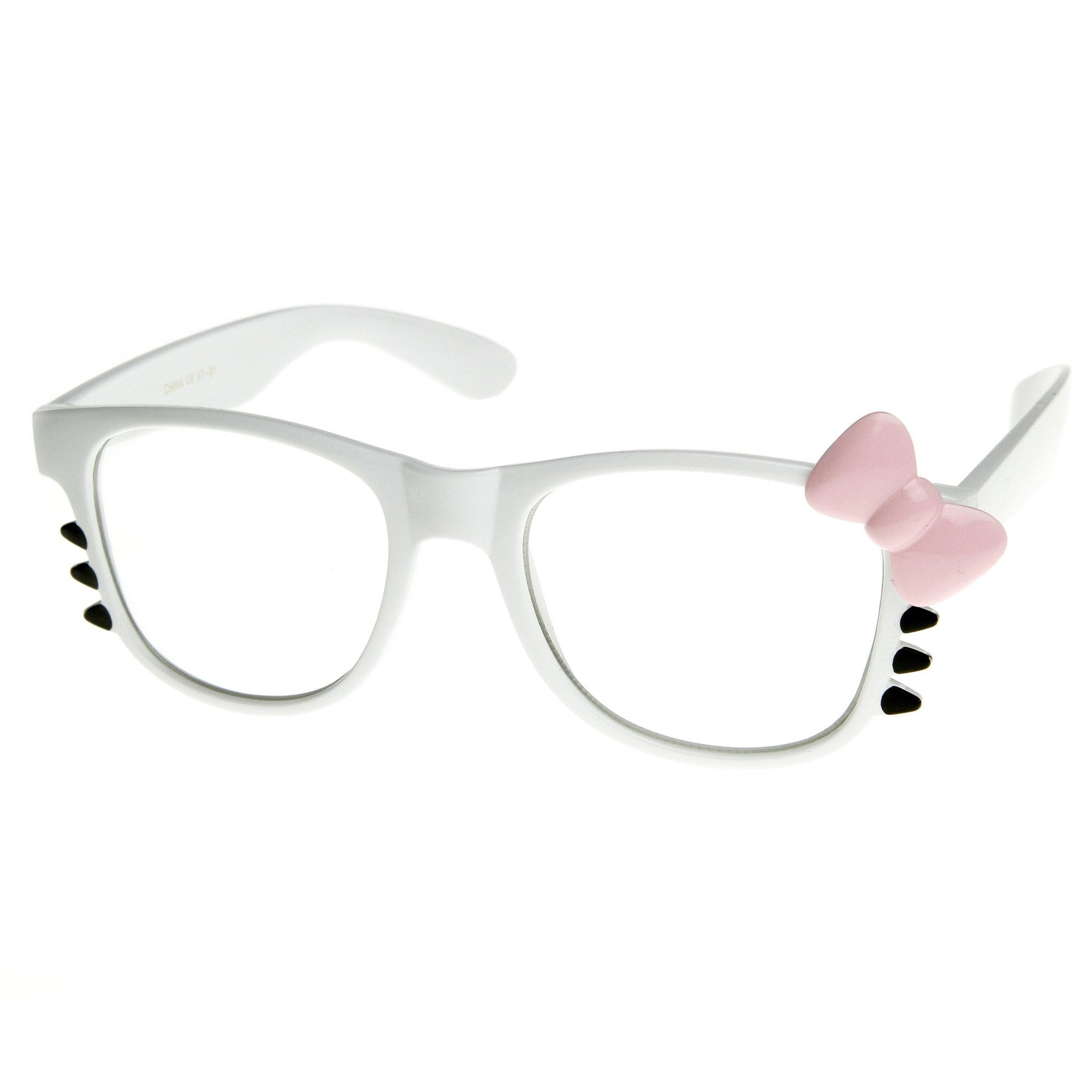 Cute Hello Kitty Bow Clear Lens Glasses With Bow Zerouv