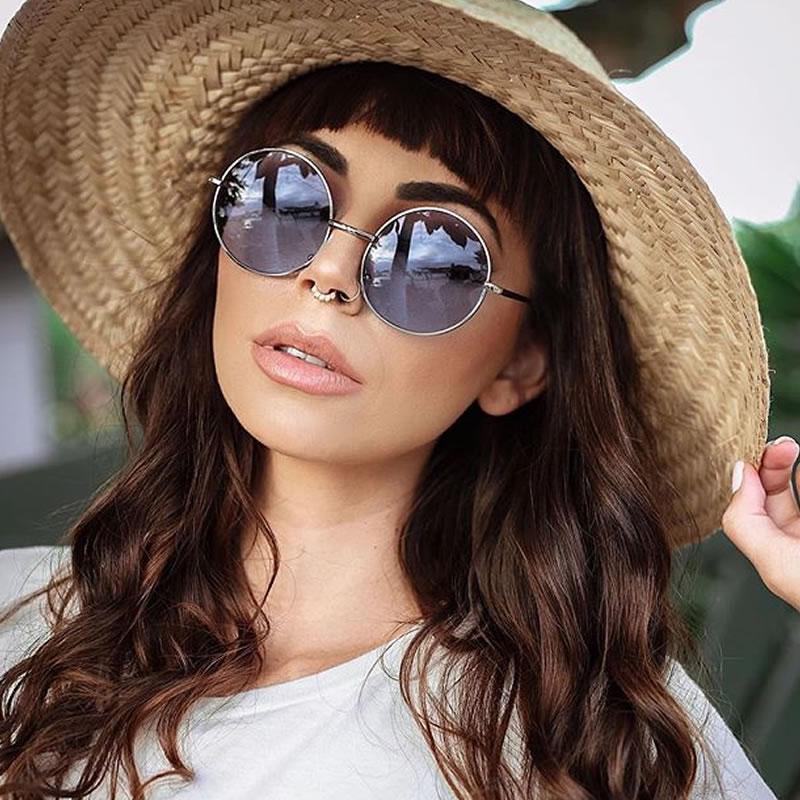 Retro Hippie Mid Sized Round Color Lens Sunglasses Zerouv