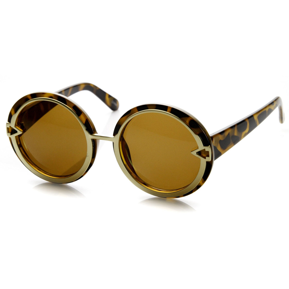 Trendy Womens Oversize Round Fashion Arrow Sunglasses - zeroUV