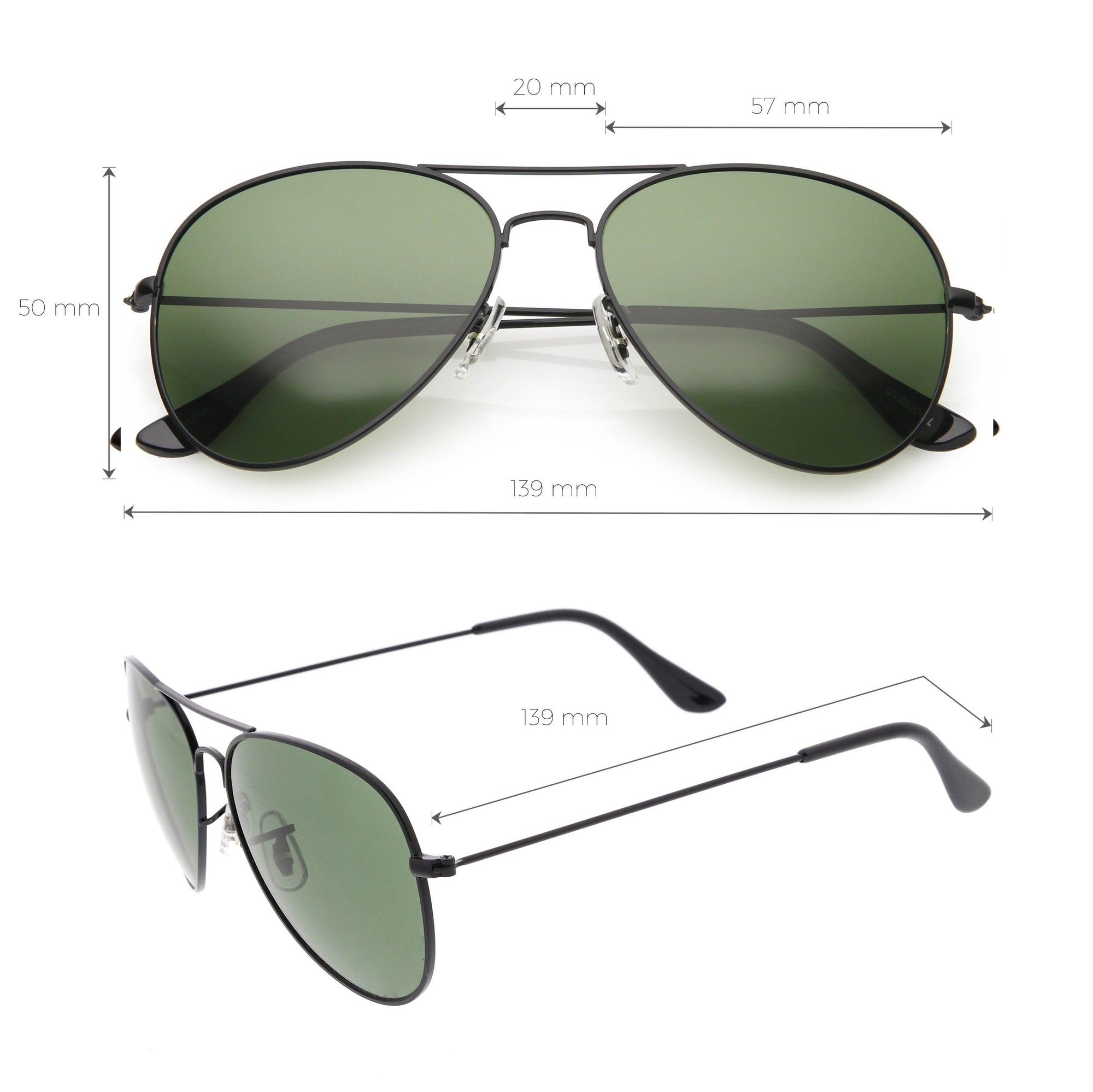 Premium Classic Polarized Lens Metal Aviator Sunglasses 6010 - zeroUV