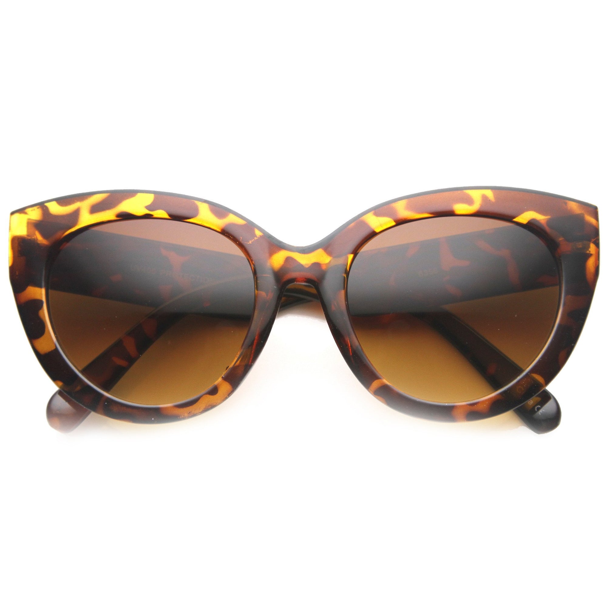 Women's Retro Oversize Wide Pointed Cat Eye Sunglasses, White Smoke | zeroUV