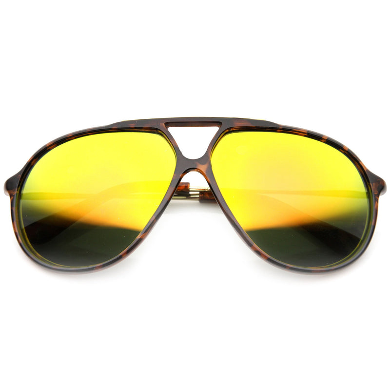 Large Retro Aviator Sunglasses With Flash Revo Lenses Zerouv