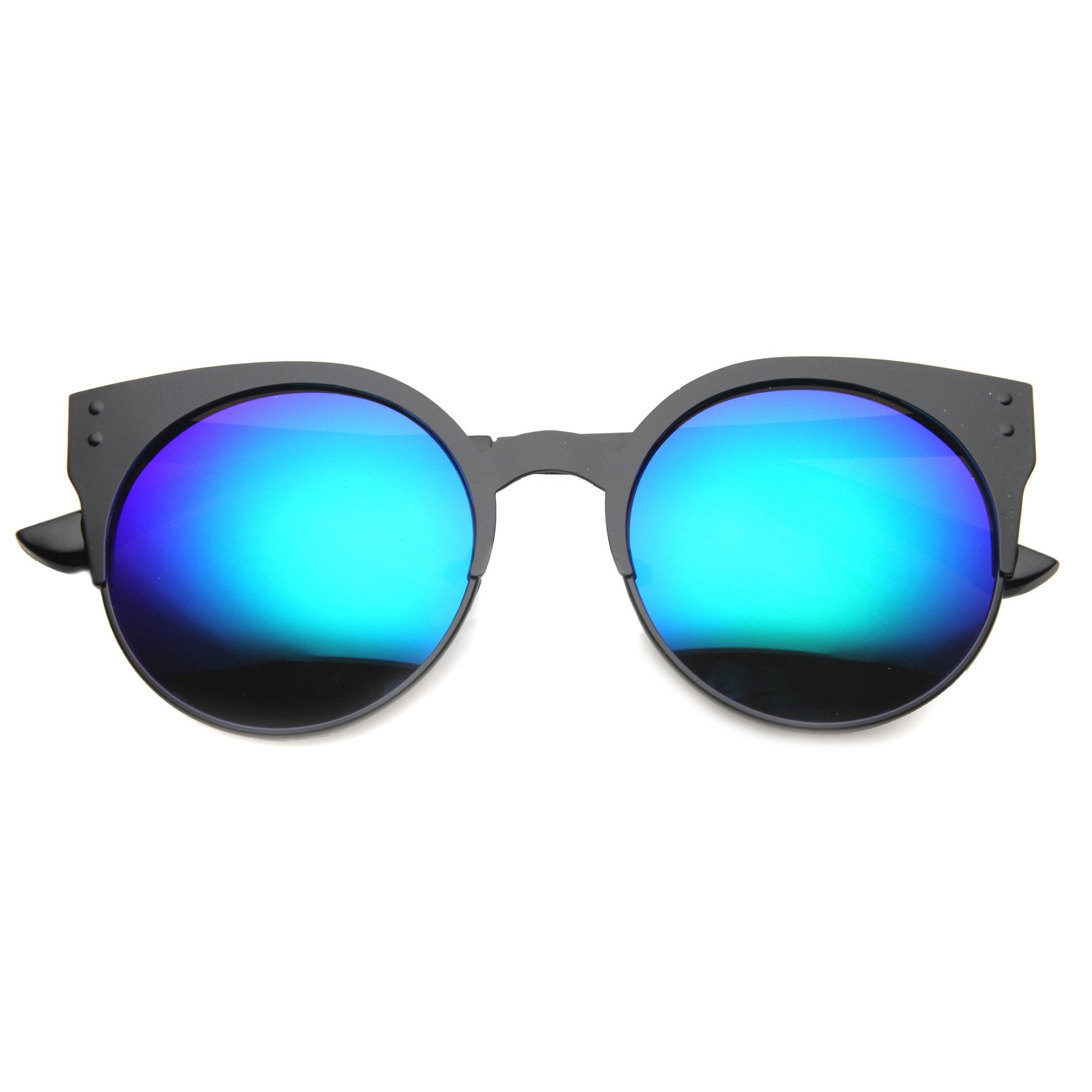Womens Round Metal Cat Eye Revo Lens Sunglasses Zerouv 
