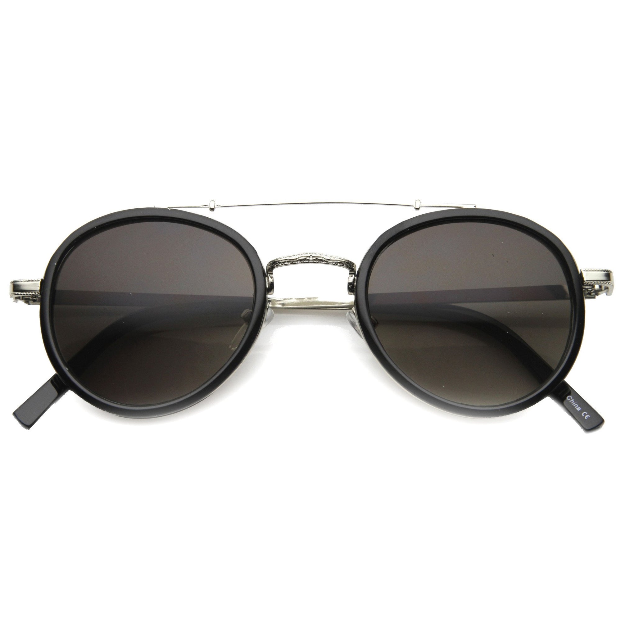 Retro Vintage Dapper Round Aviator Sunglasses - zeroUV