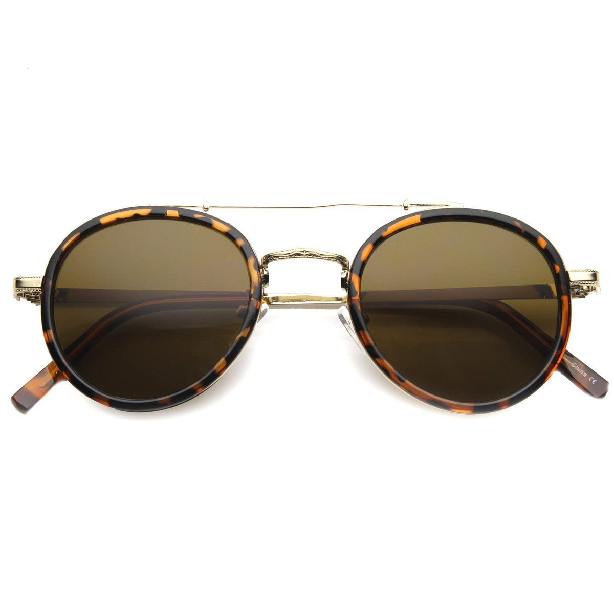 Retro Vintage Dapper Round Aviator Sunglasses - zeroUV