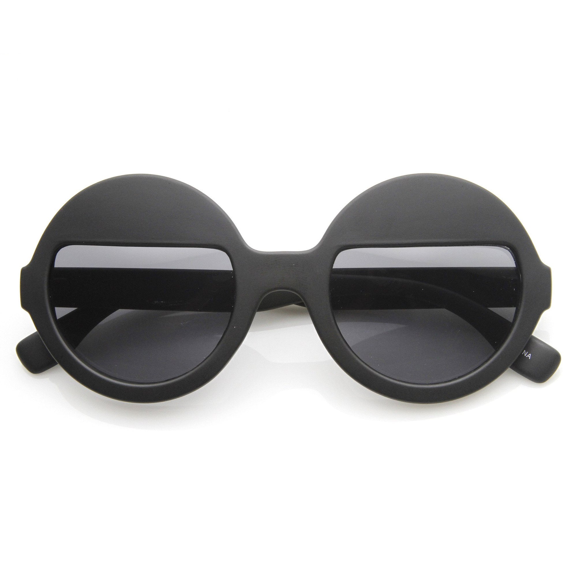 respirar Persona con experiencia cada vez Women's Trendy Fashion Eyelid Half Lens Round Sunglasses - zeroUV