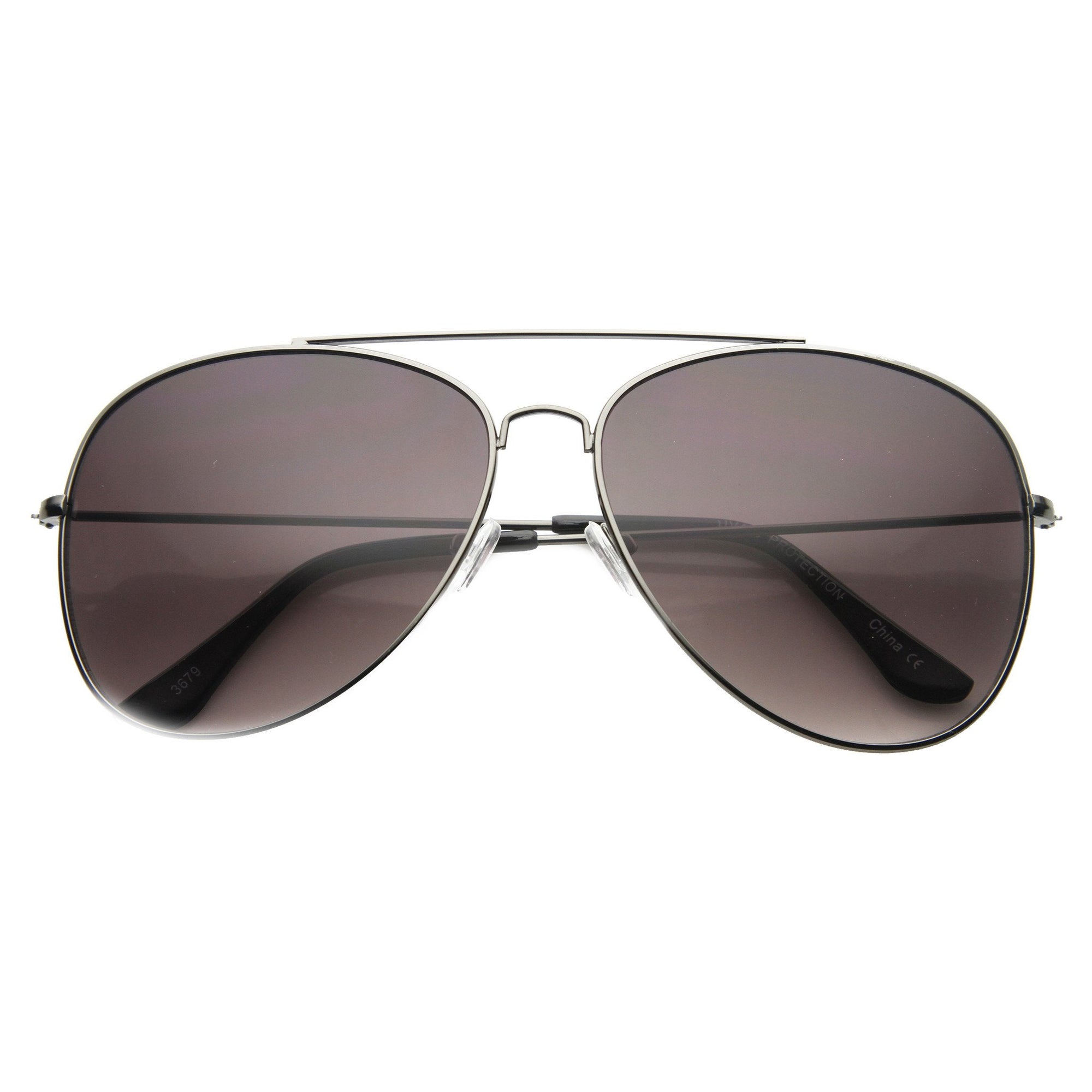 Oversize Large Full Metal Aviator Sunglasses 60mm - zeroUV