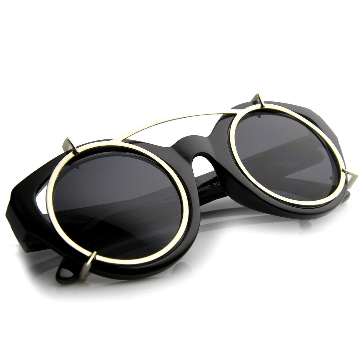 Retro Steampunk Round Cat Eye Clip On Sunglasses Zerouv 