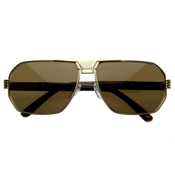 Mens Optical Quality Premium Square Metal Aviator Sunglasses Zerouv 