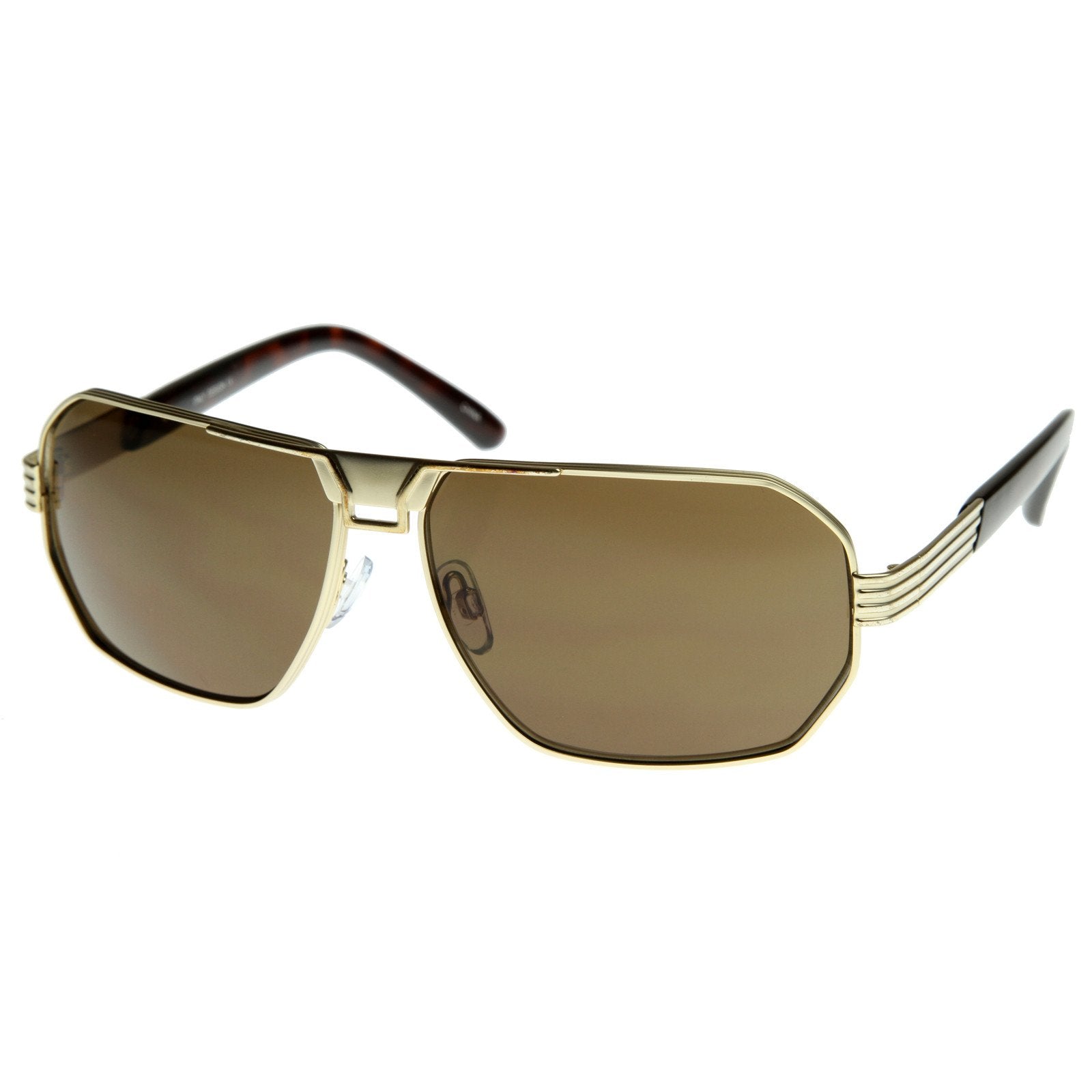 Mens Optical Quality Premium Square Metal Aviator Sunglasses - zeroUV
