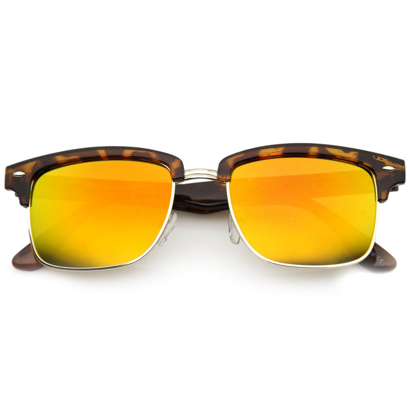 Retro Half Frame Horned Rim Revo Lens Sunglasses Zerouv 