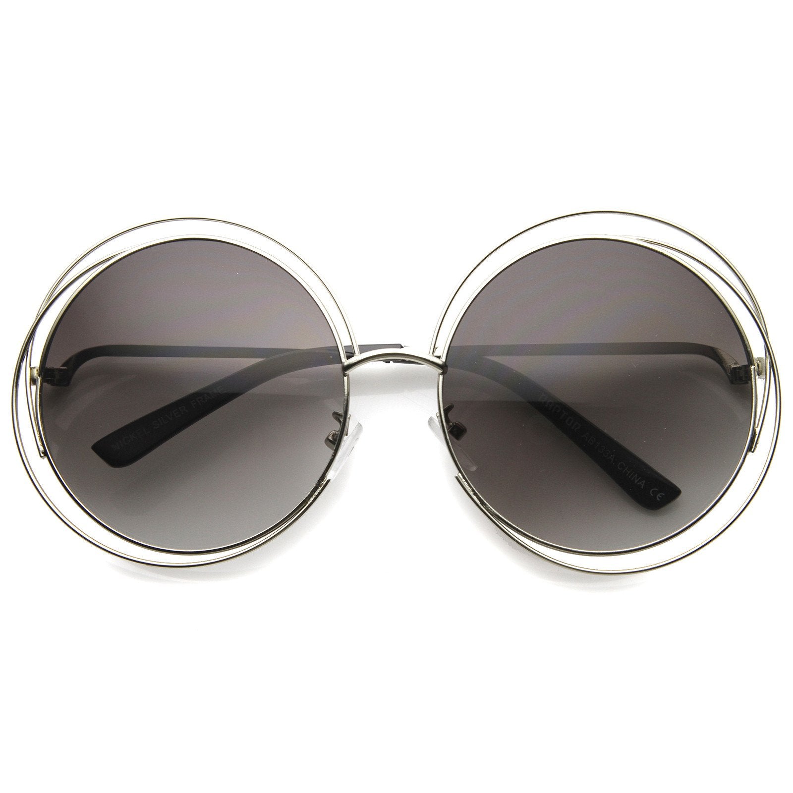 Retro Dual Metal Round Sunglasses With Revo Lens Zerouv 