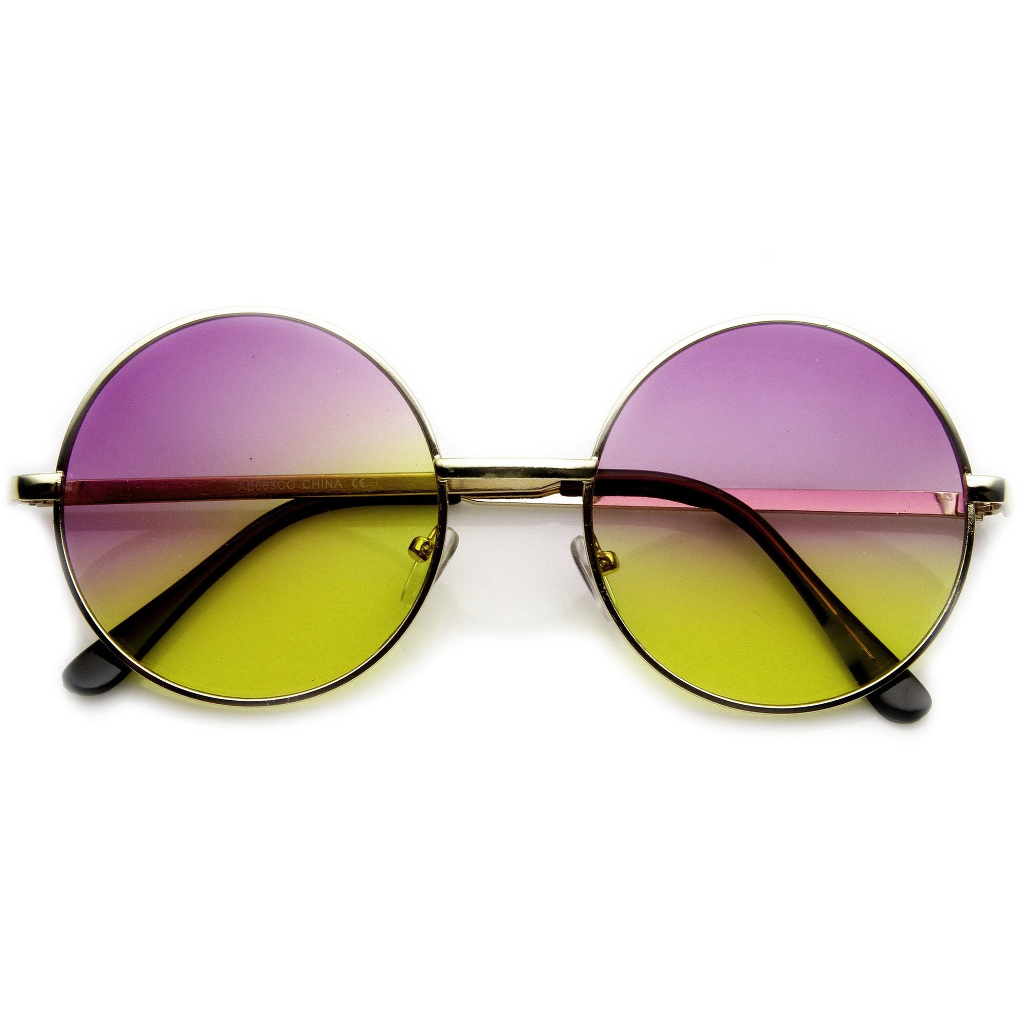 Retro Indie Hippie Round Rainbow Lens Suglasses Zerouv 