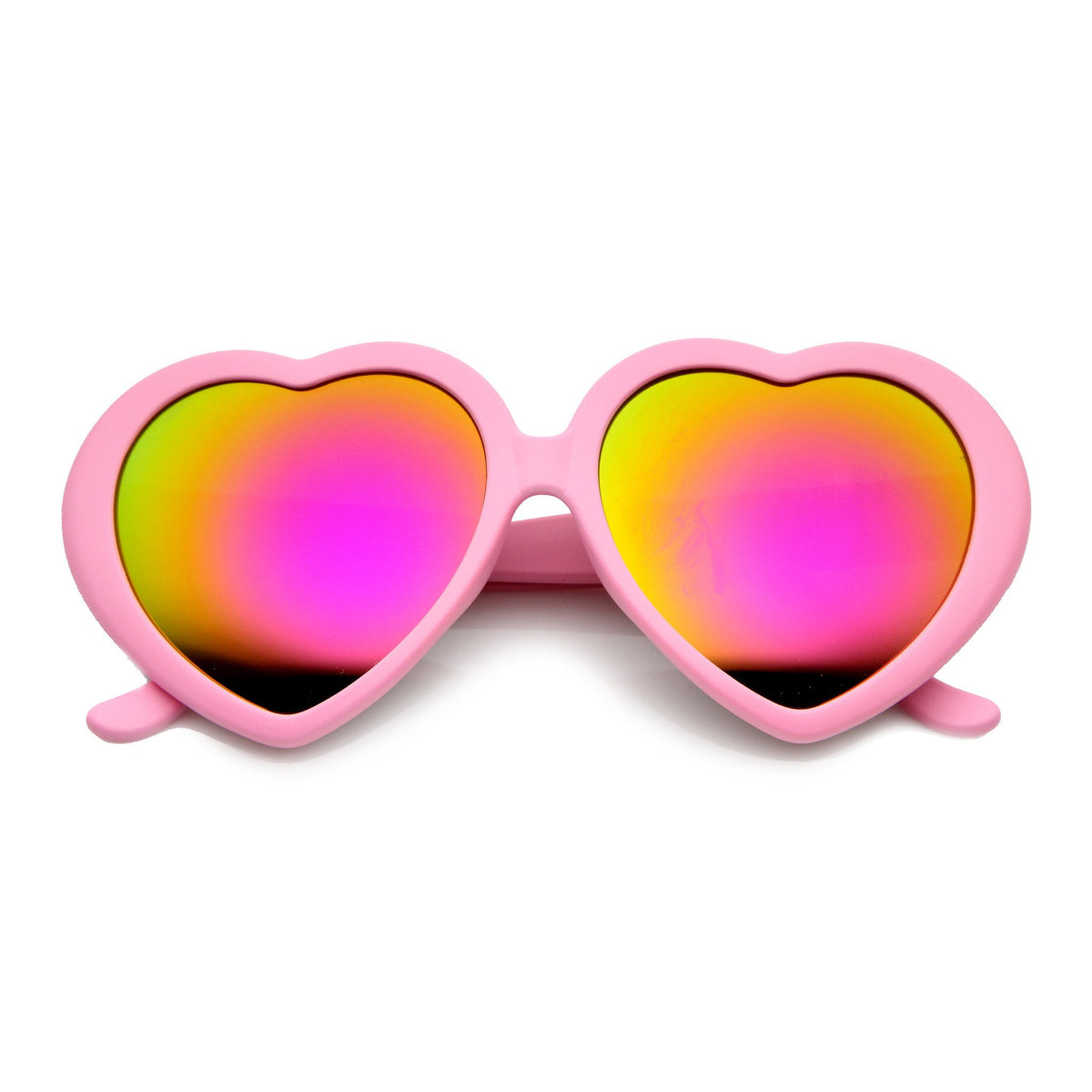 Womens Oversize Heart Shape Mirror Lens Sunglasses Zerouv