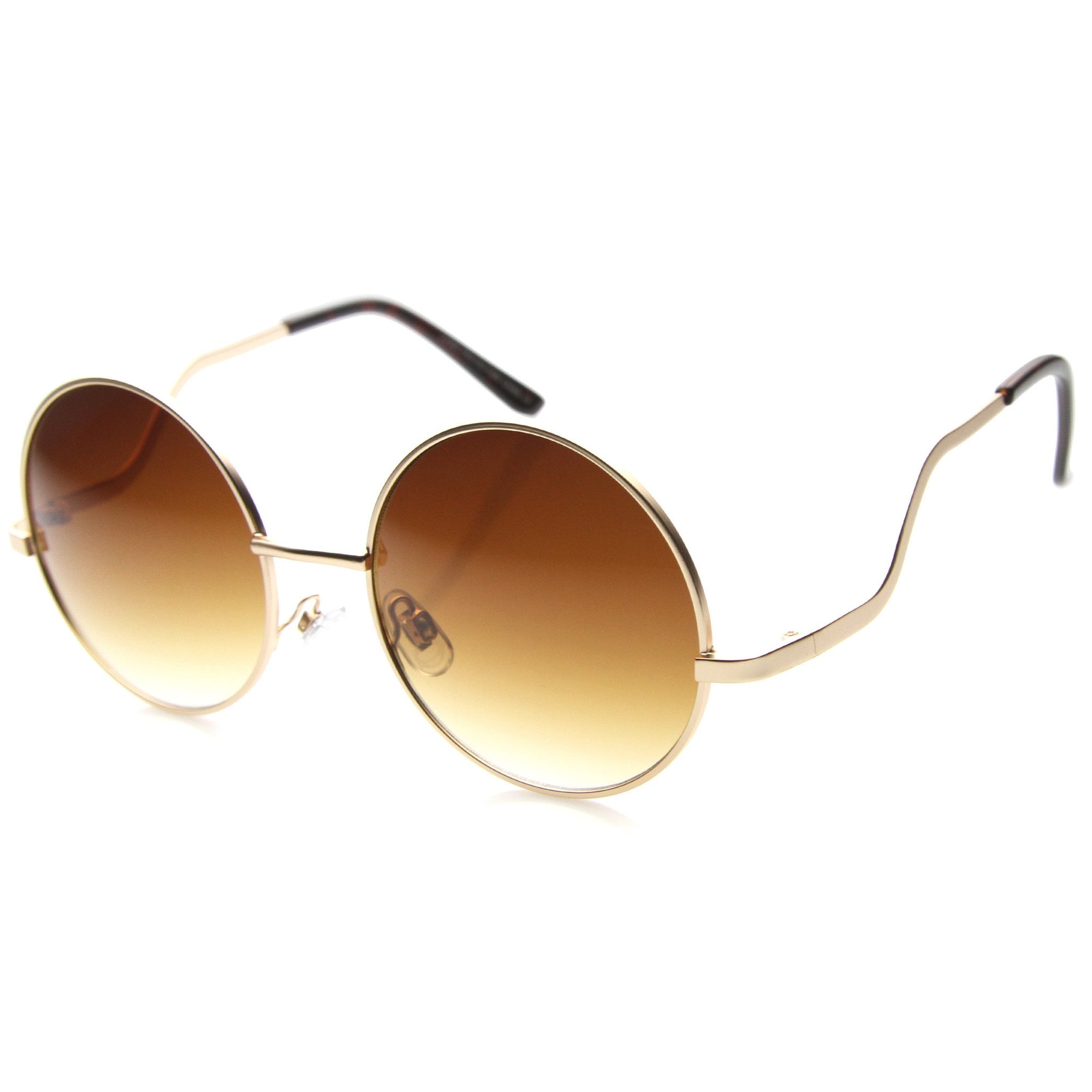 Women S 1950 S Retro Low Temple Round Sunglasses Zerouv