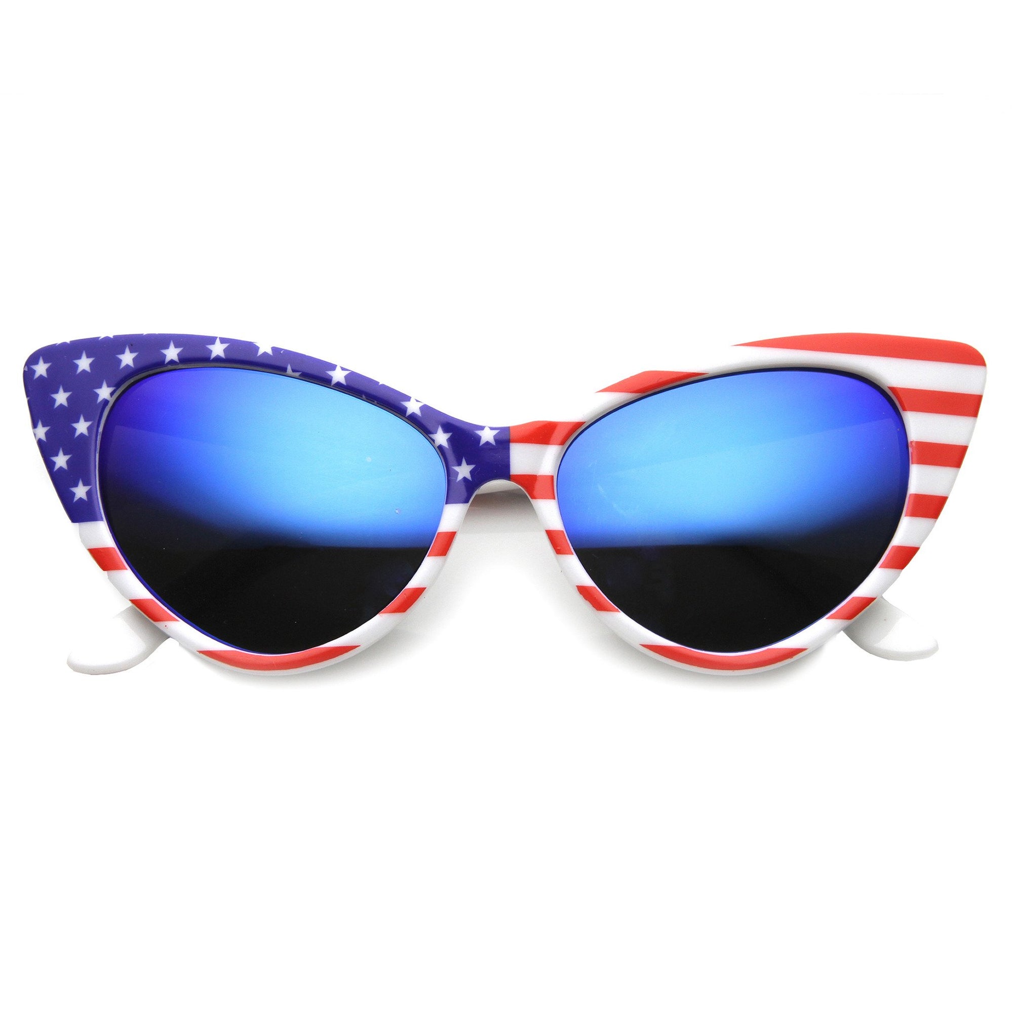 Women's USA Stars And Stripes Revo Cat Eye Sunglasses - zeroUV