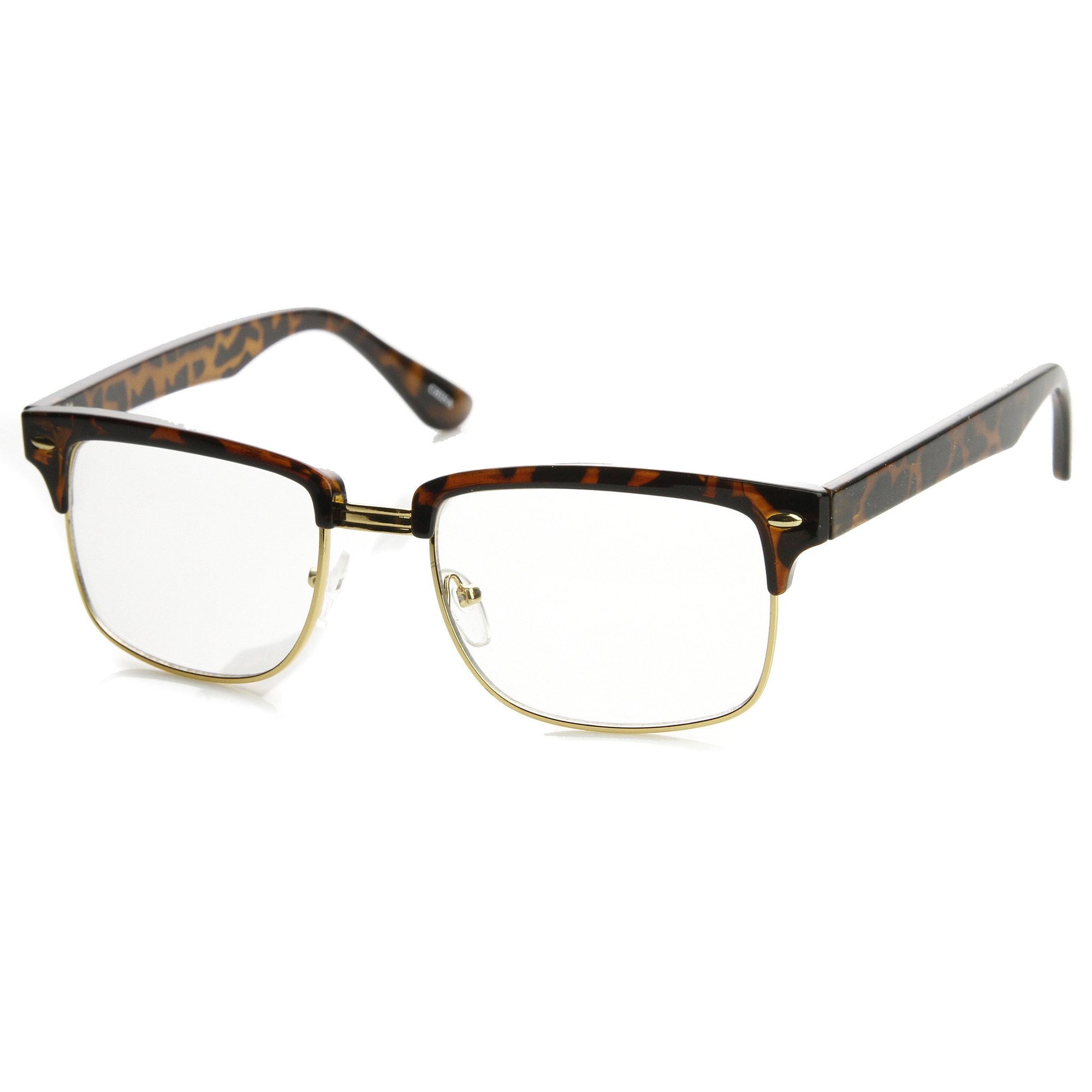 Classic Square Vintage Clear Lens Clubmaster Glasses Zerouv