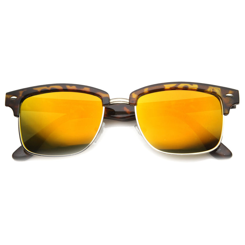 Retro Half Frame Horned Rim Revo Lens Sunglasses Zerouv 