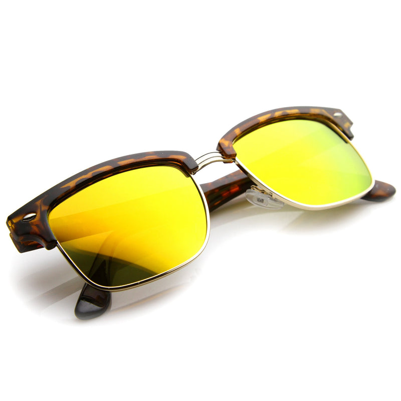 Retro Half Frame Horned Rim Revo Lens Sunglasses Zerouv 