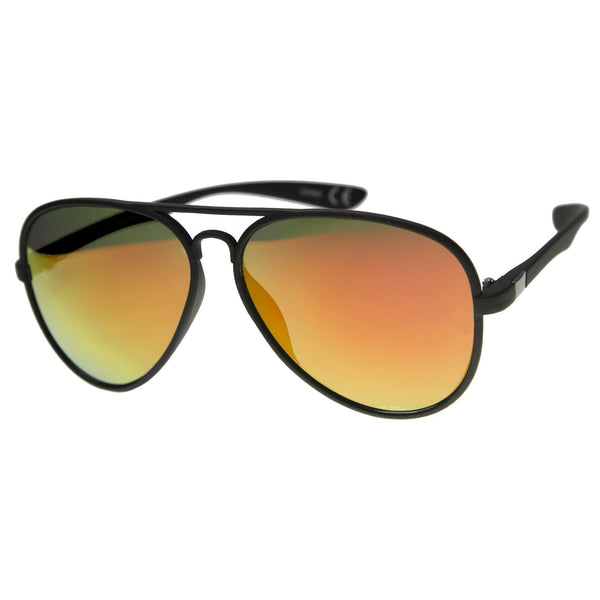 Large Retro Flash Revo Lens Aviator Sunglasses Zerouv