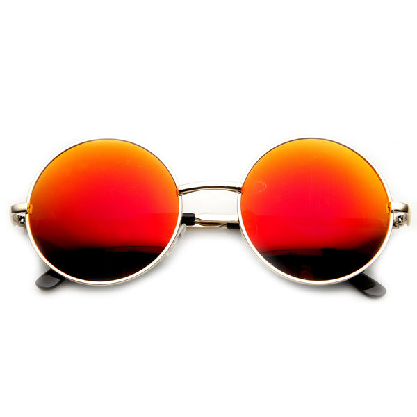 Retro Flash Revo Mirror Lens Round Metal Sunglasses Zerouv