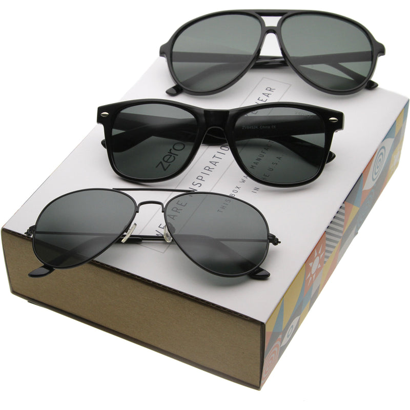 Classic Retro Horned Rim And Aviator Iconic Sunglasses Zerouv 