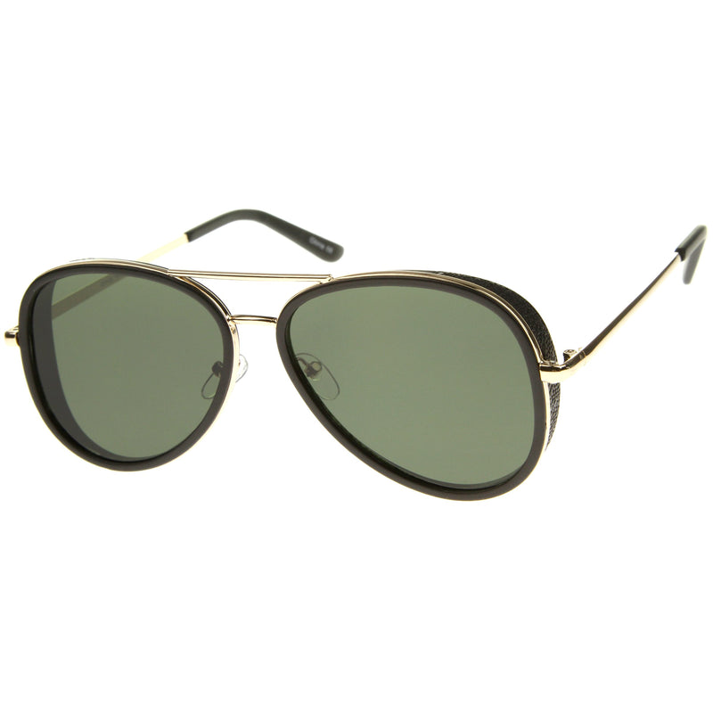 Military Classic Mirrored Metal Aviator Sunglasses - zeroUV