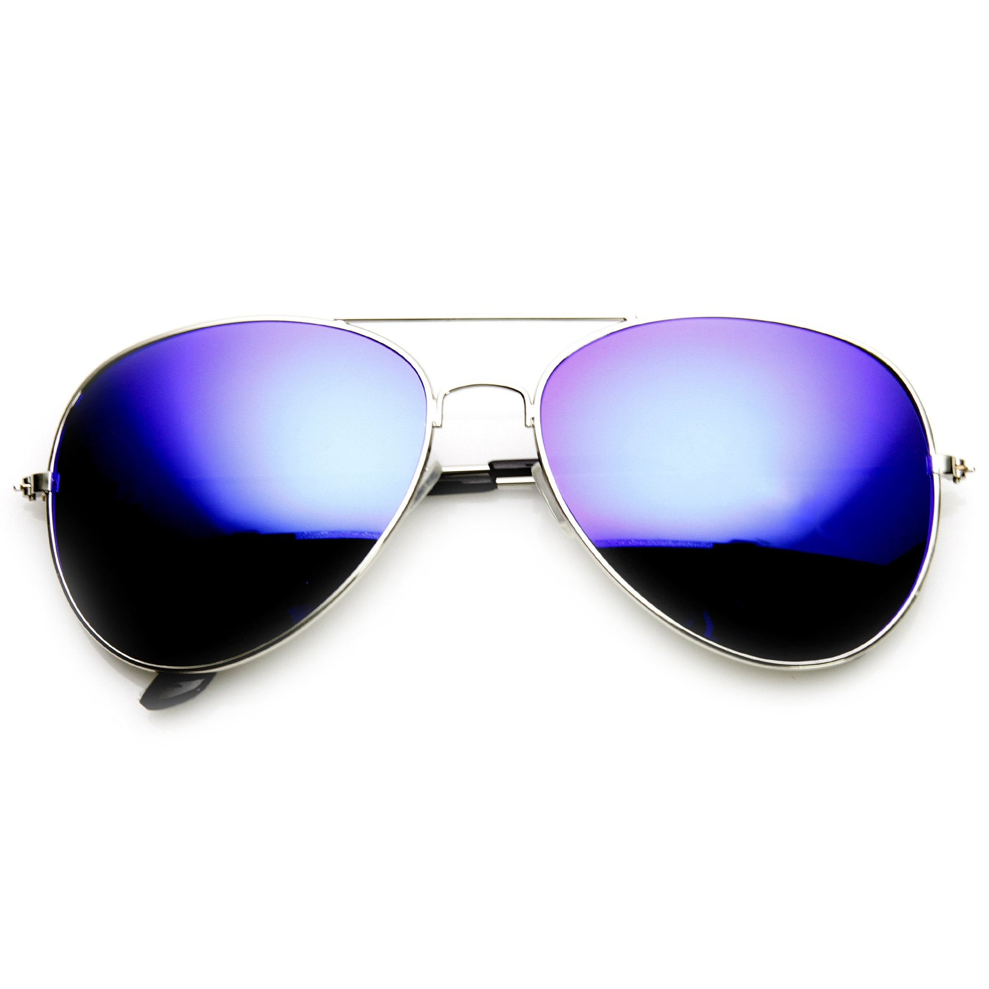 Large Metal Frame Aviator Flash Revo Lens Sunglasses - zeroUV